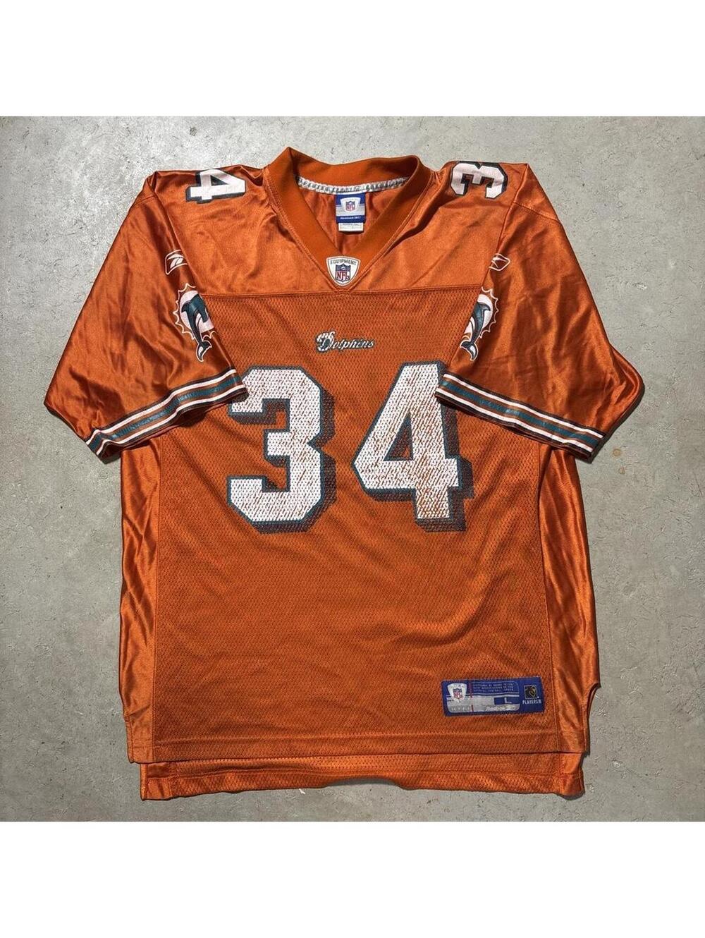 Vintage Y2K Reebok Ricky Williams #34 Miami Dolphins NFL Jersey Mens L Orange